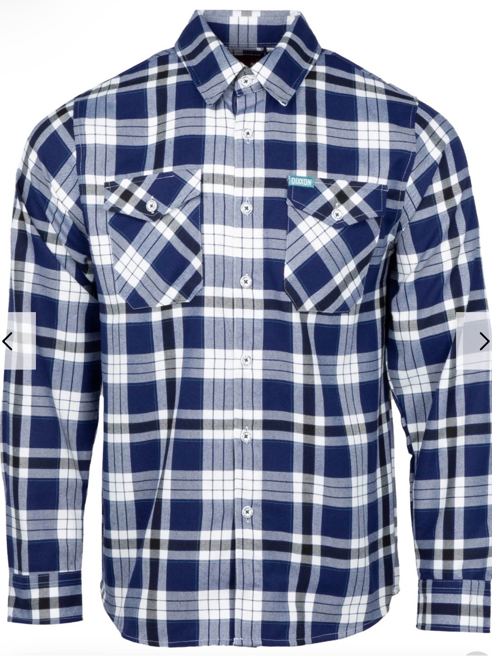 Dixxon Flannel Company The Crabber Shirt Mens Large Blue White Plaid Button Down